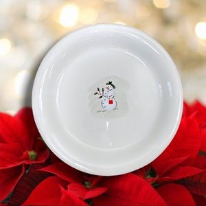 WILLIAMS-SONOMA Snowman 6" decorator cookie plate NEW